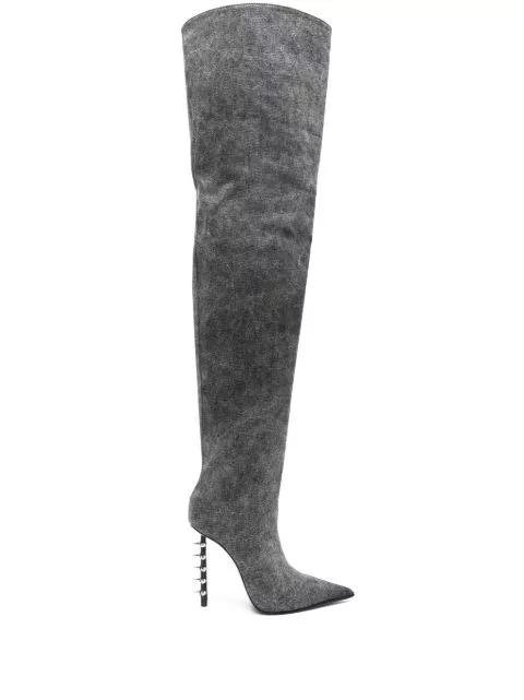 Le Silla Jagger 125mm denim knee boots Women 0113