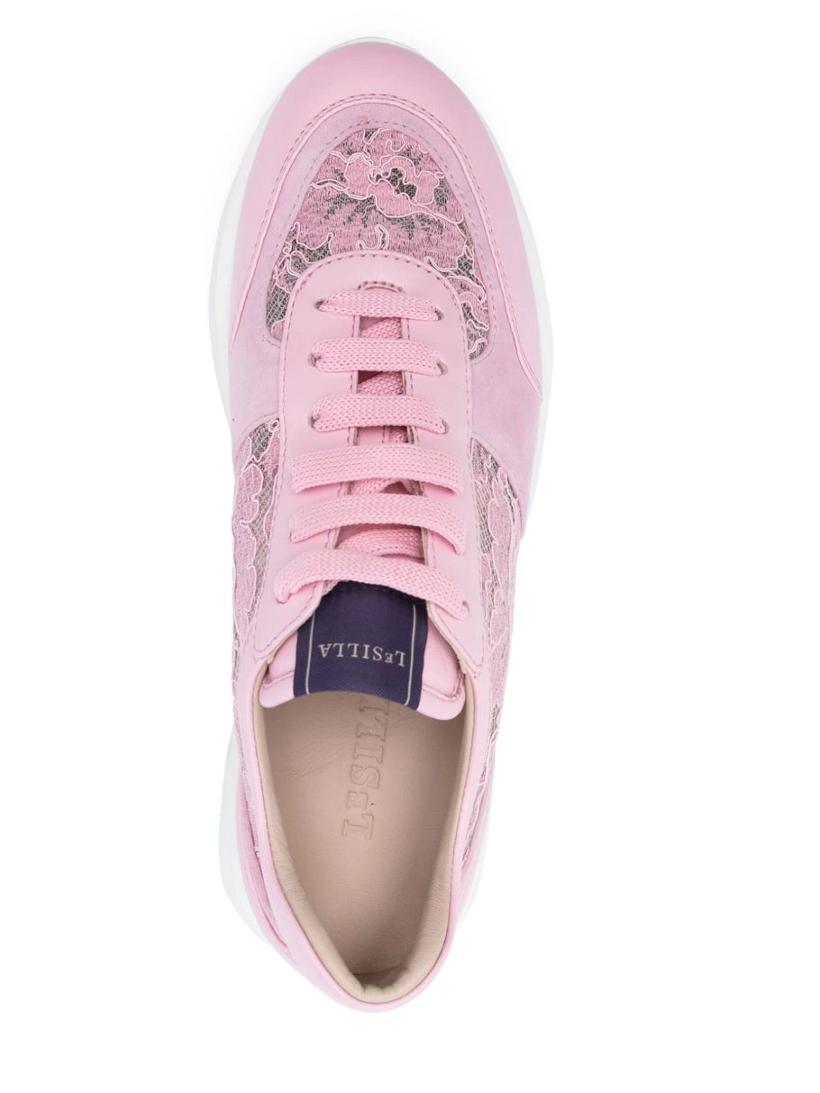 Cheap Women Silla leather sneakers Le floral-lace 0317